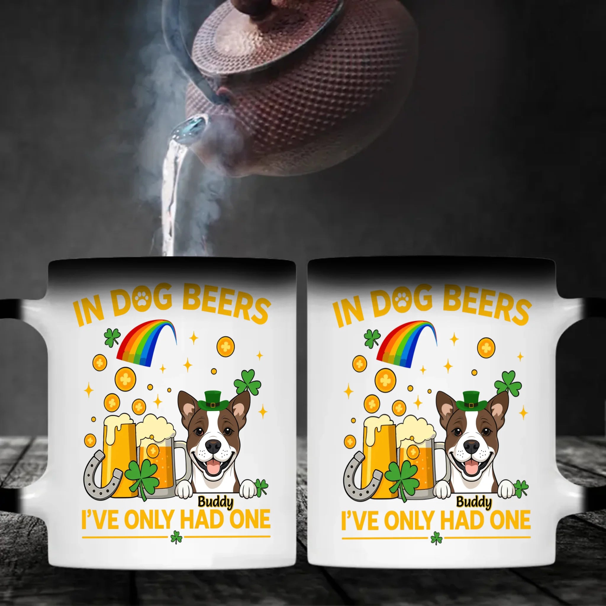 Rainbow St. Patrick’s Day Custom Dog & Cat Mug – Personalized Pet Name Gift – 89Prints