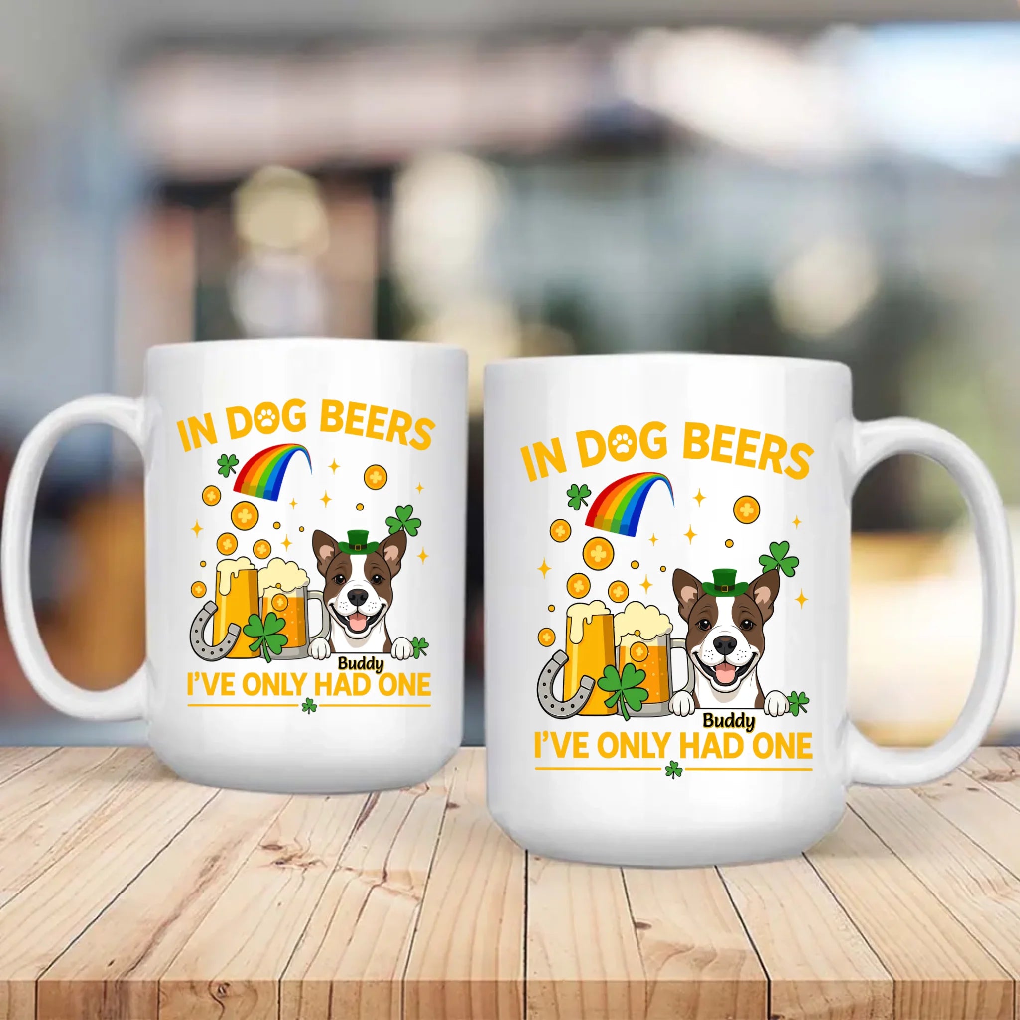 Rainbow St. Patrick’s Day Custom Dog & Cat Mug – Personalized Pet Name Gift – 89Prints