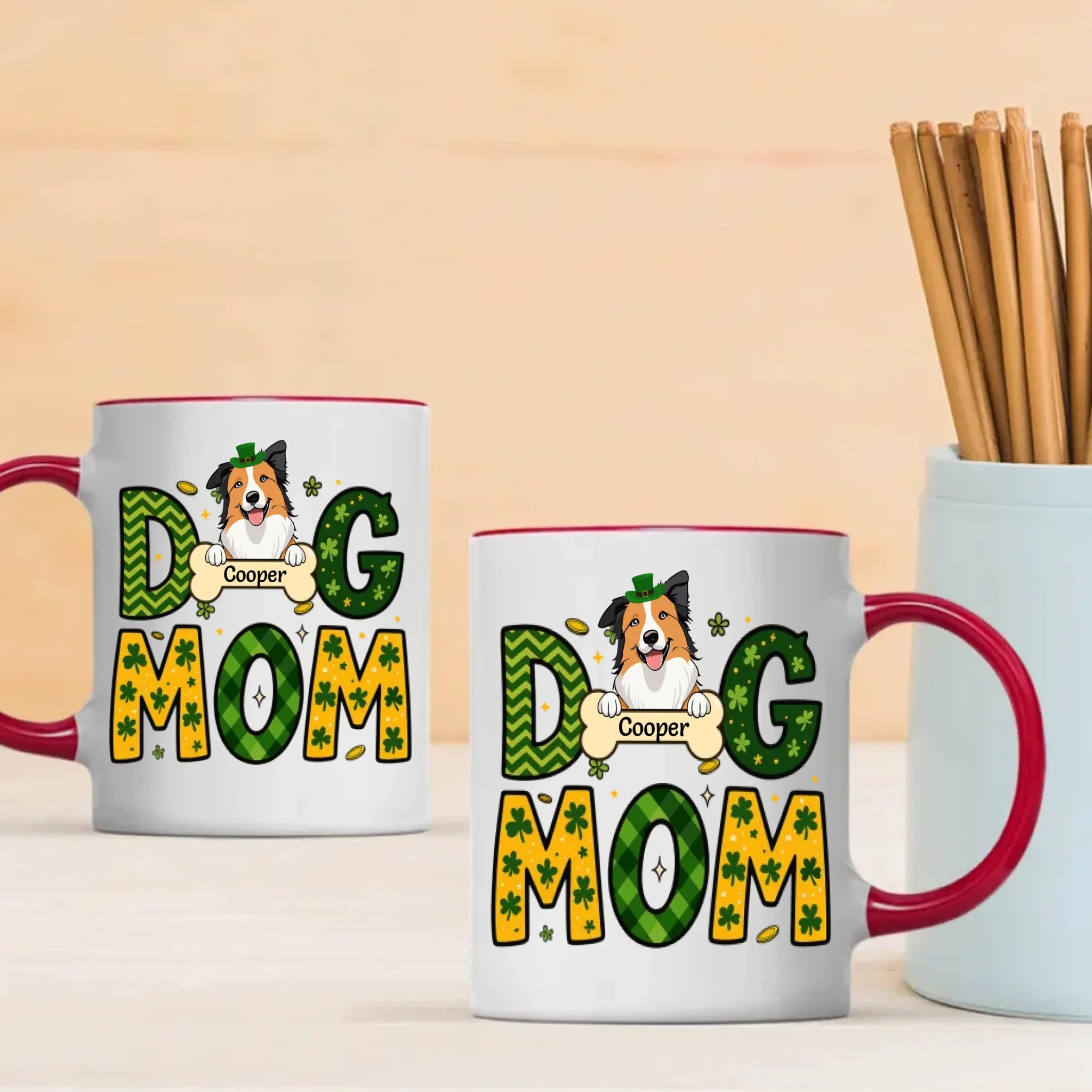 Lucky St. Patrick’s Day Custom Dog & Cat Mug – Personalized Pet Name Gift for Dog Moms – 89Prints