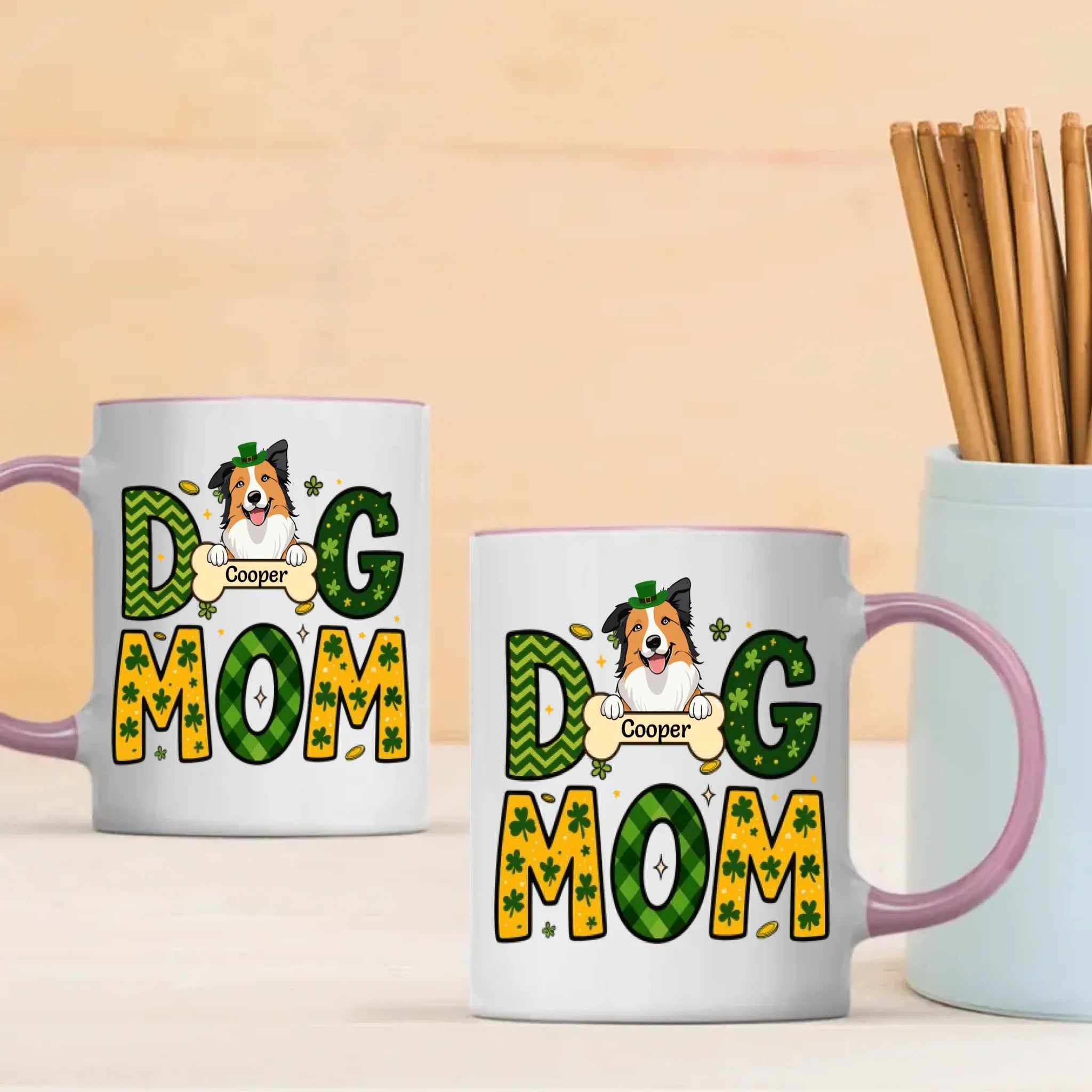 Lucky St. Patrick’s Day Custom Dog & Cat Mug – Personalized Pet Name Gift for Dog Moms – 89Prints
