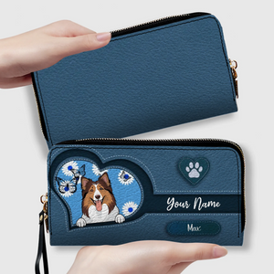 Custom Pet Sketch Wallet – Personalized Dog & Cat Line Art Wallet | 89Prints