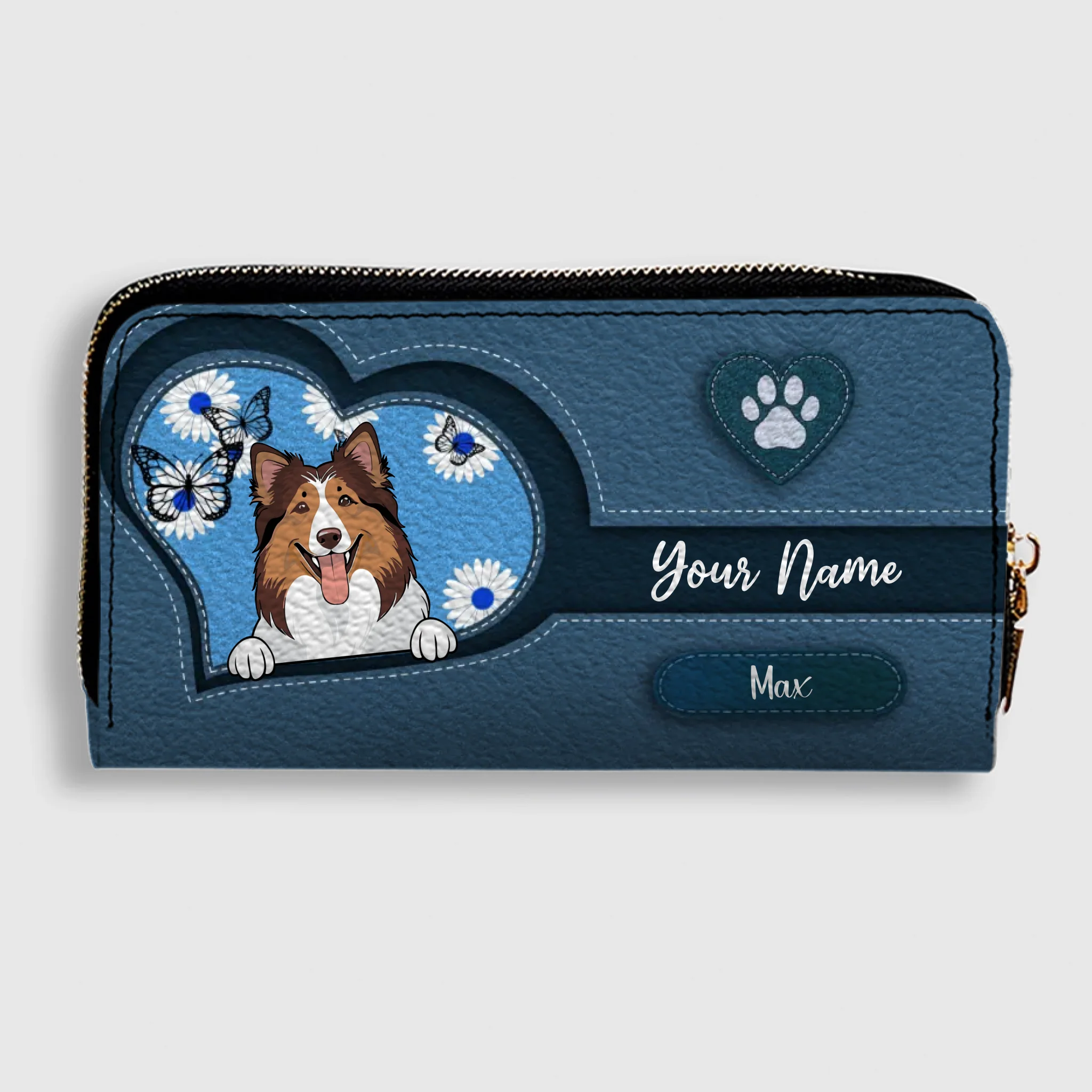 Custom Pet Sketch Wallet – Personalized Dog & Cat Line Art Wallet | 89Prints