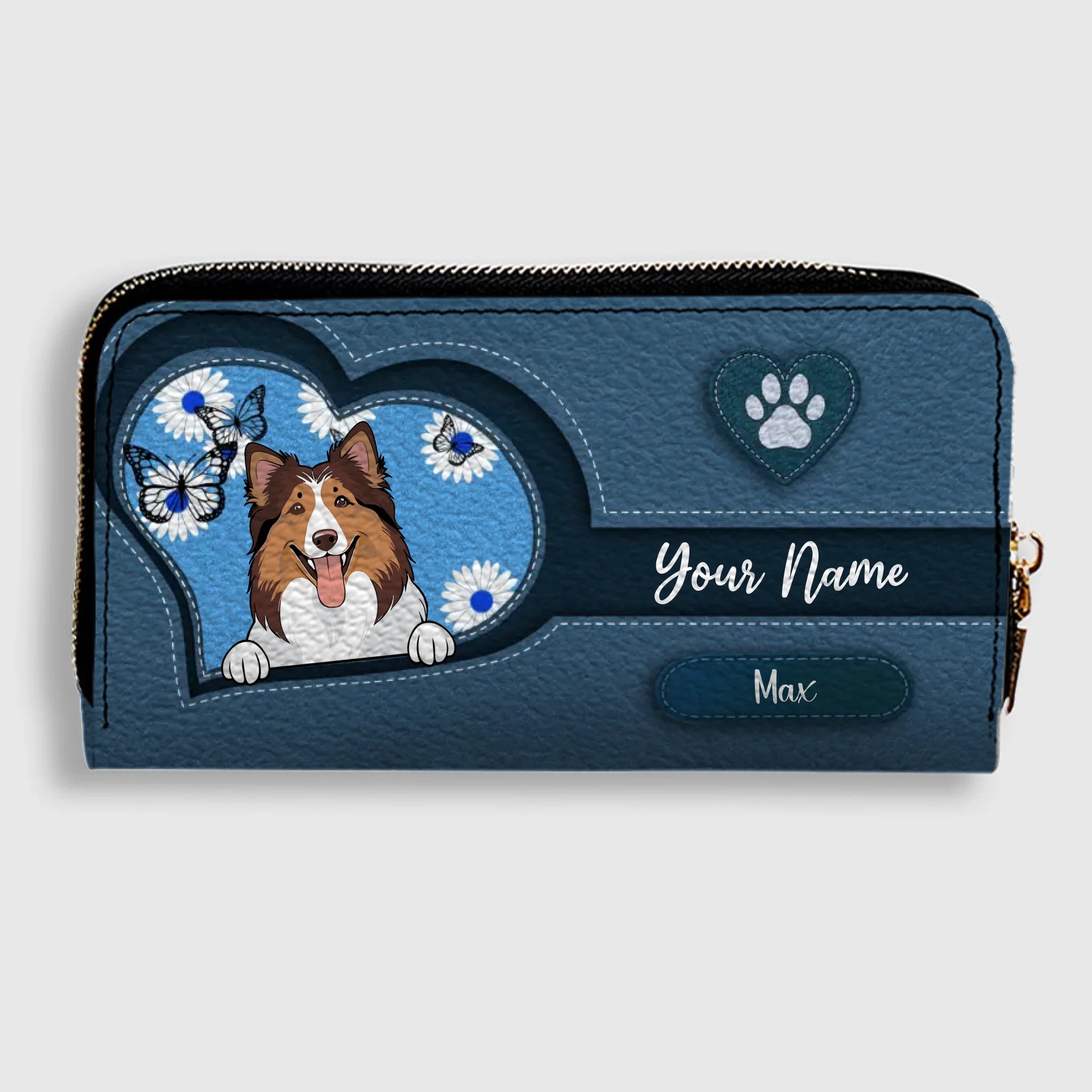 Custom Pet Sketch Wallet – Personalized Dog & Cat Line Art Wallet | 89Prints