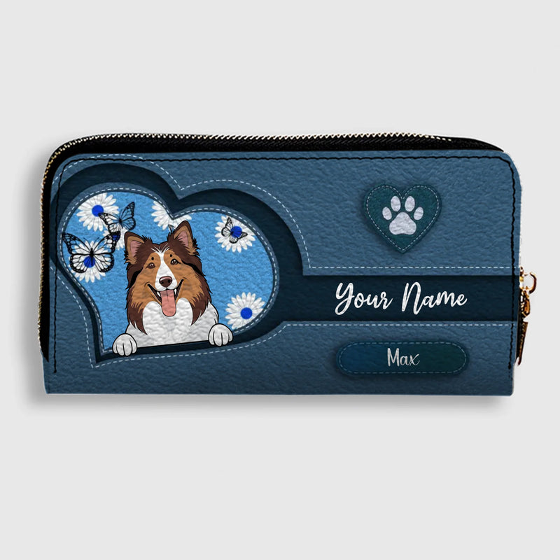 Custom Pet Sketch Wallet – Personalized Dog & Cat Line Art Wallet | 89Prints