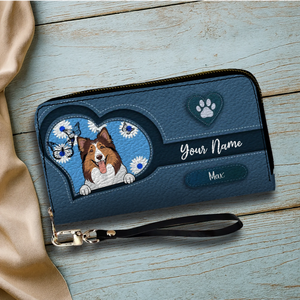 Custom Pet Sketch Wallet – Personalized Dog & Cat Line Art Wallet | 89Prints
