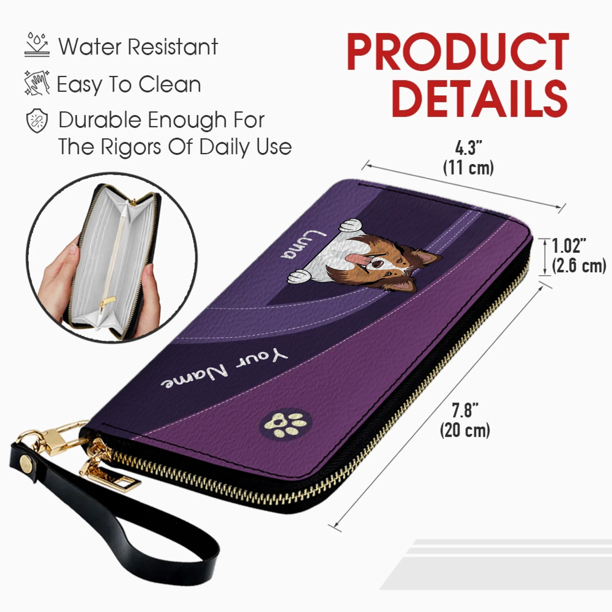 Funny Dog Dad Wallet – Customized Pet Portrait Wallet | 89Prints