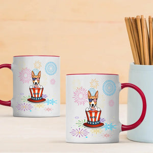 Personalized Fourth of July Dog Mug – Cute Patriotic Dogs with Custom Pet Names - 89Prints
