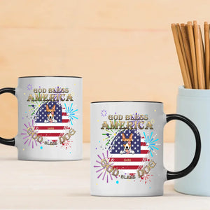 Dog Lover Mug – American Flag Design with “GOD BLESS AMERICA” & “GOD DOG BLESS” - 89Prints