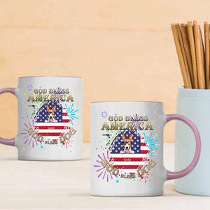 Dog Lover Mug – American Flag Design with “GOD BLESS AMERICA” & “GOD DOG BLESS” - 89Prints