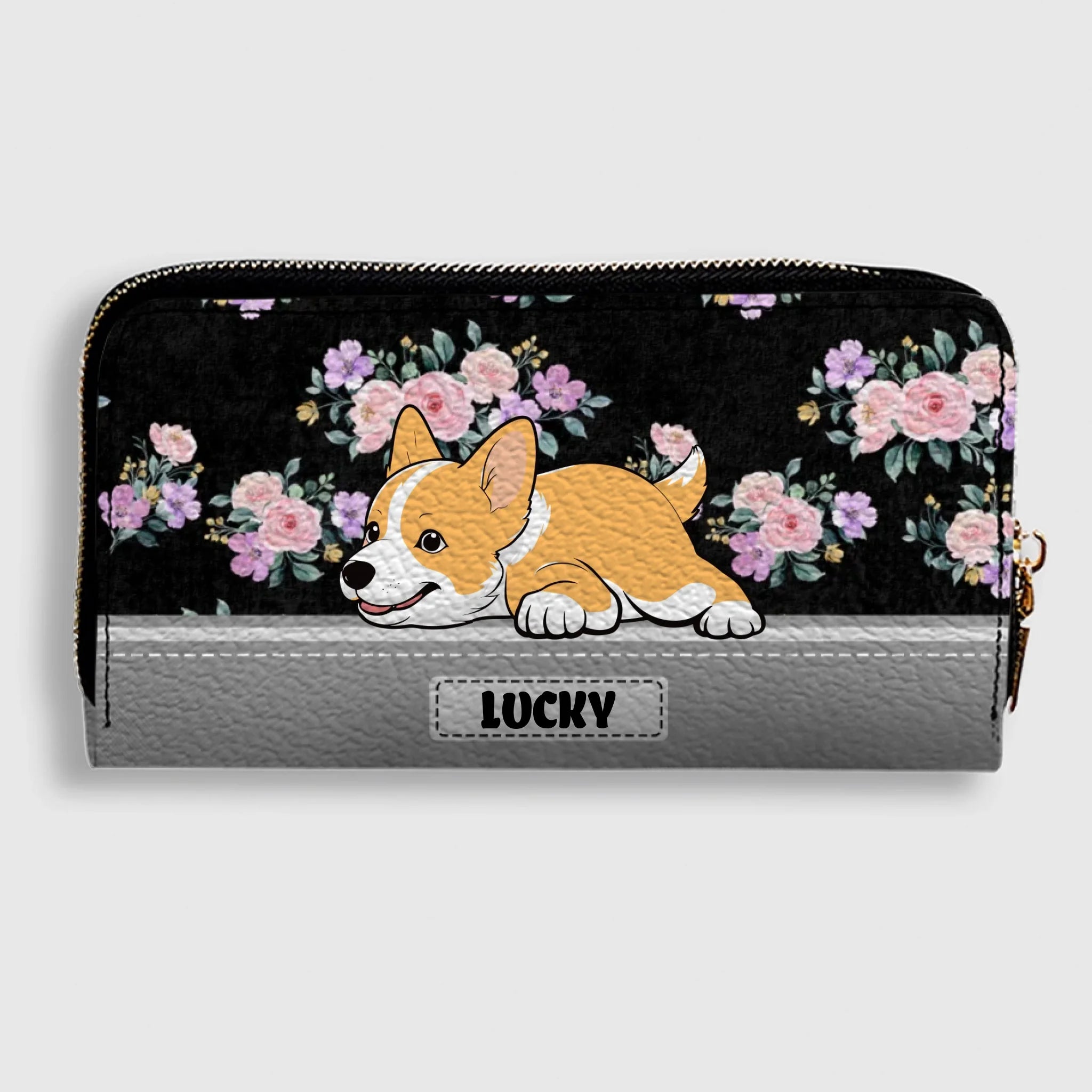 Personalized Dog Wallet – Custom Lying Dog Portrait Wallet | 89Print