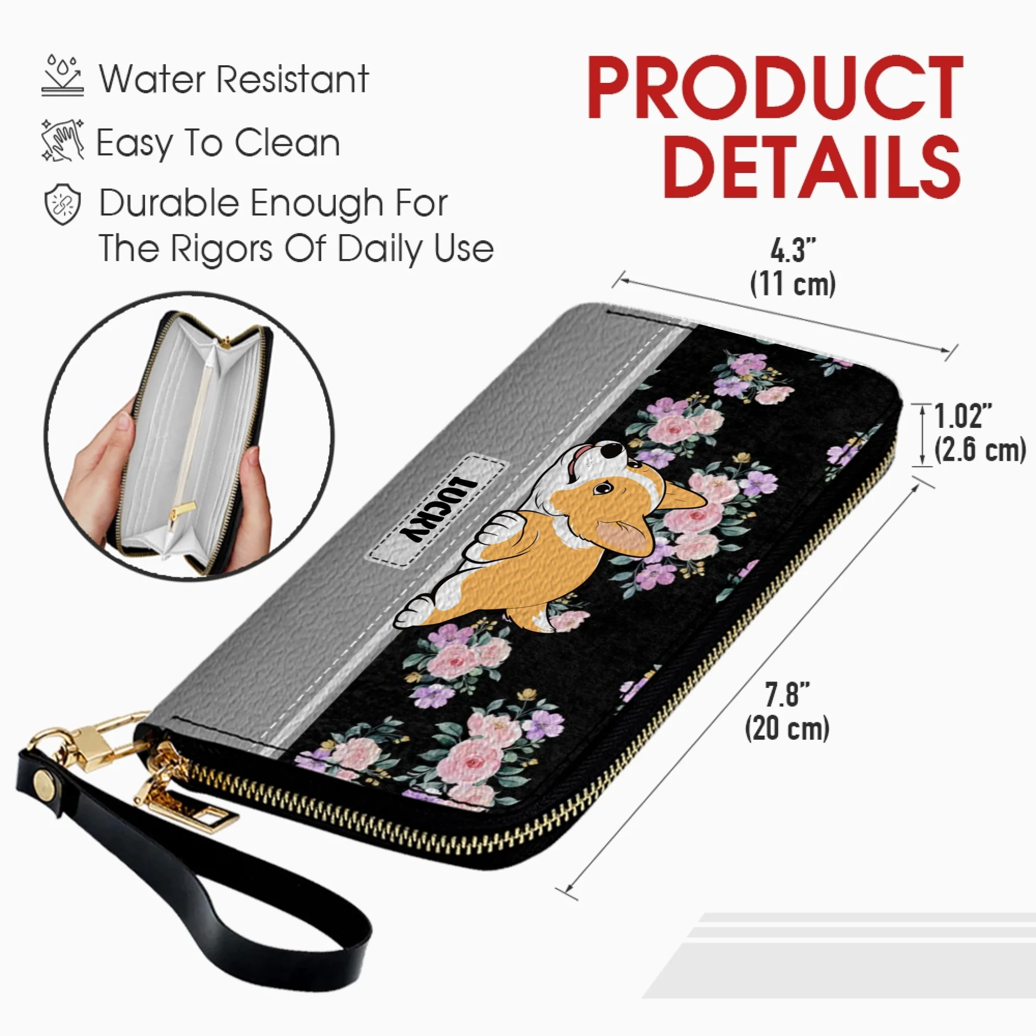 Personalized Dog Wallet – Custom Lying Dog Portrait Wallet | 89Print