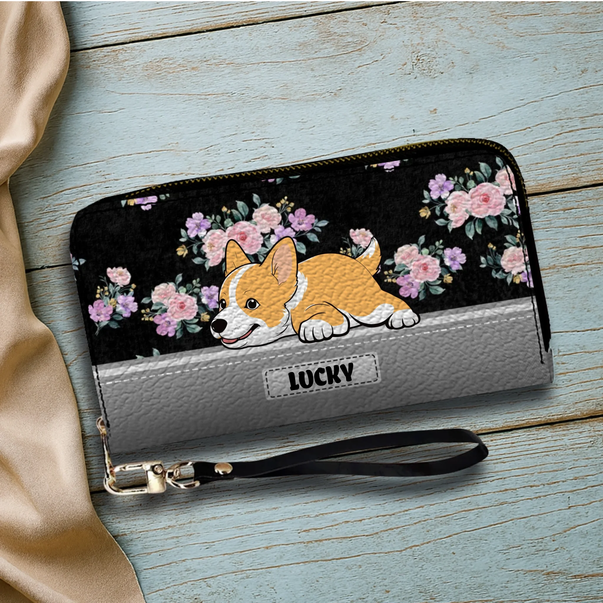 Personalized Dog Wallet – Custom Lying Dog Portrait Wallet | 89Print