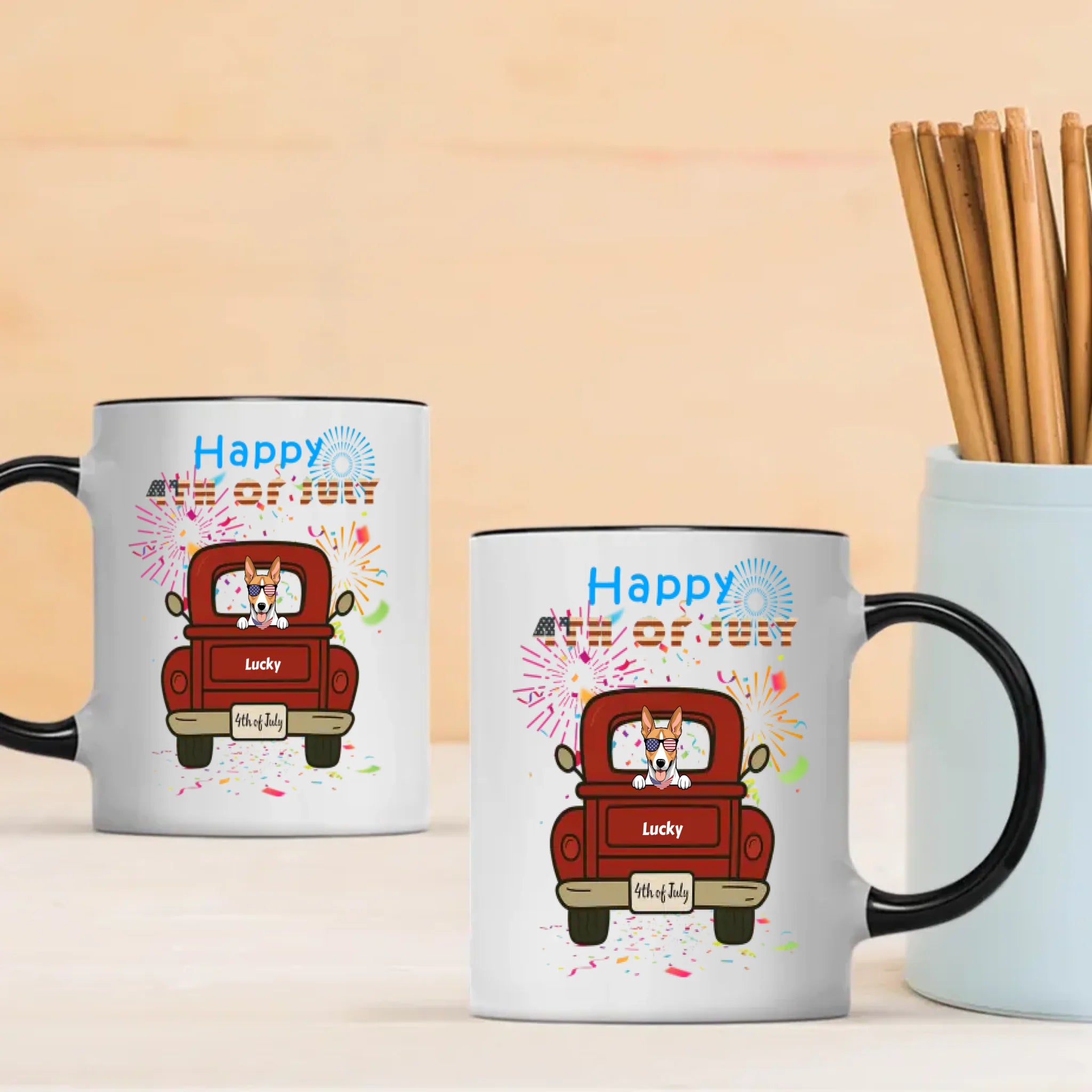 Patriotic Dog Magic Mug – Color-Changing Cup for 4th of July - 89Prints