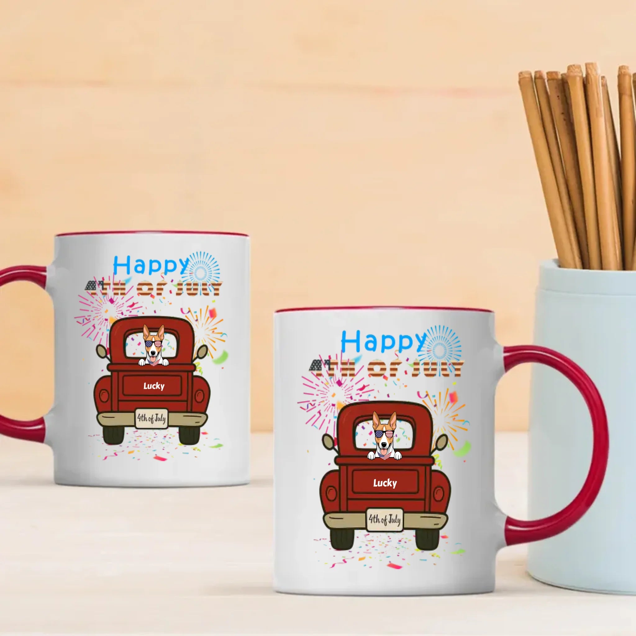 Patriotic Dog Magic Mug – Color-Changing Cup for 4th of July - 89Prints