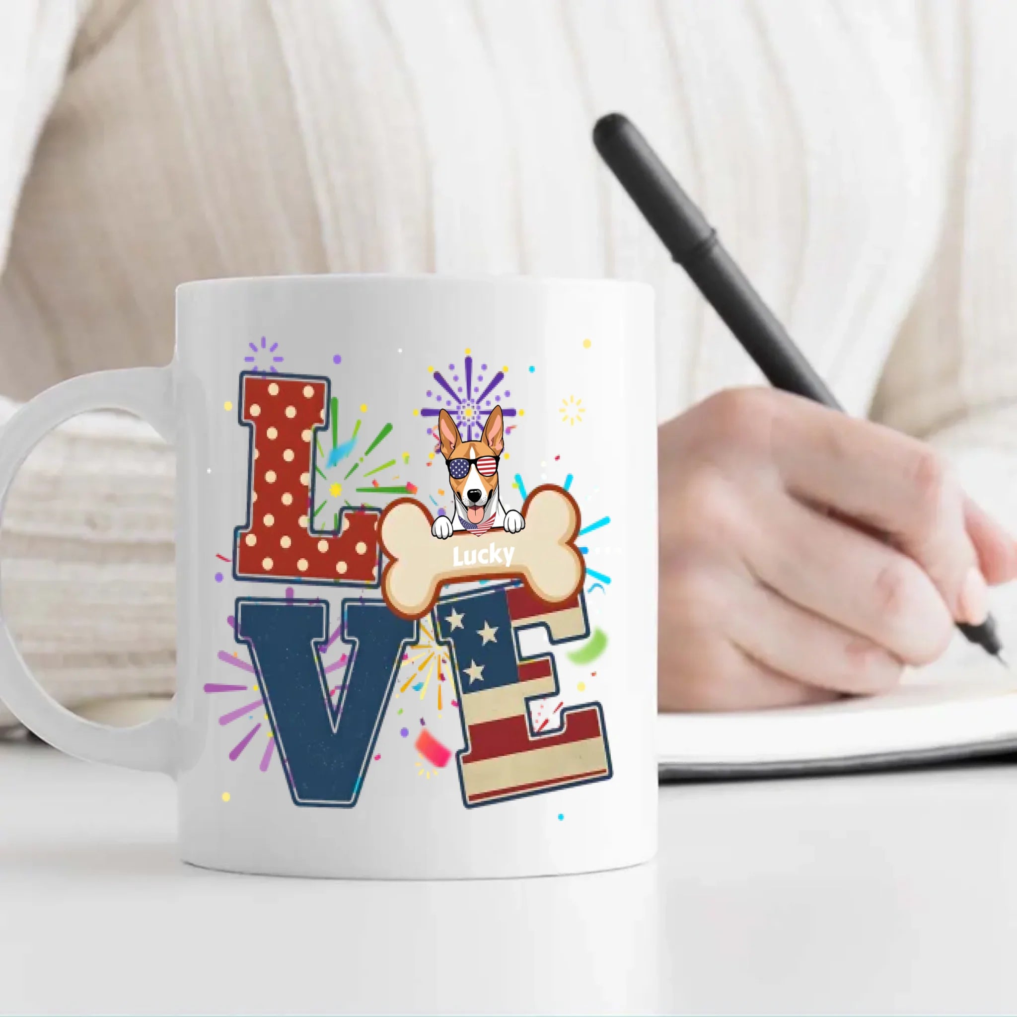 American Dog Lover Coffee Mug – Customizable Dog Design - 89Prints