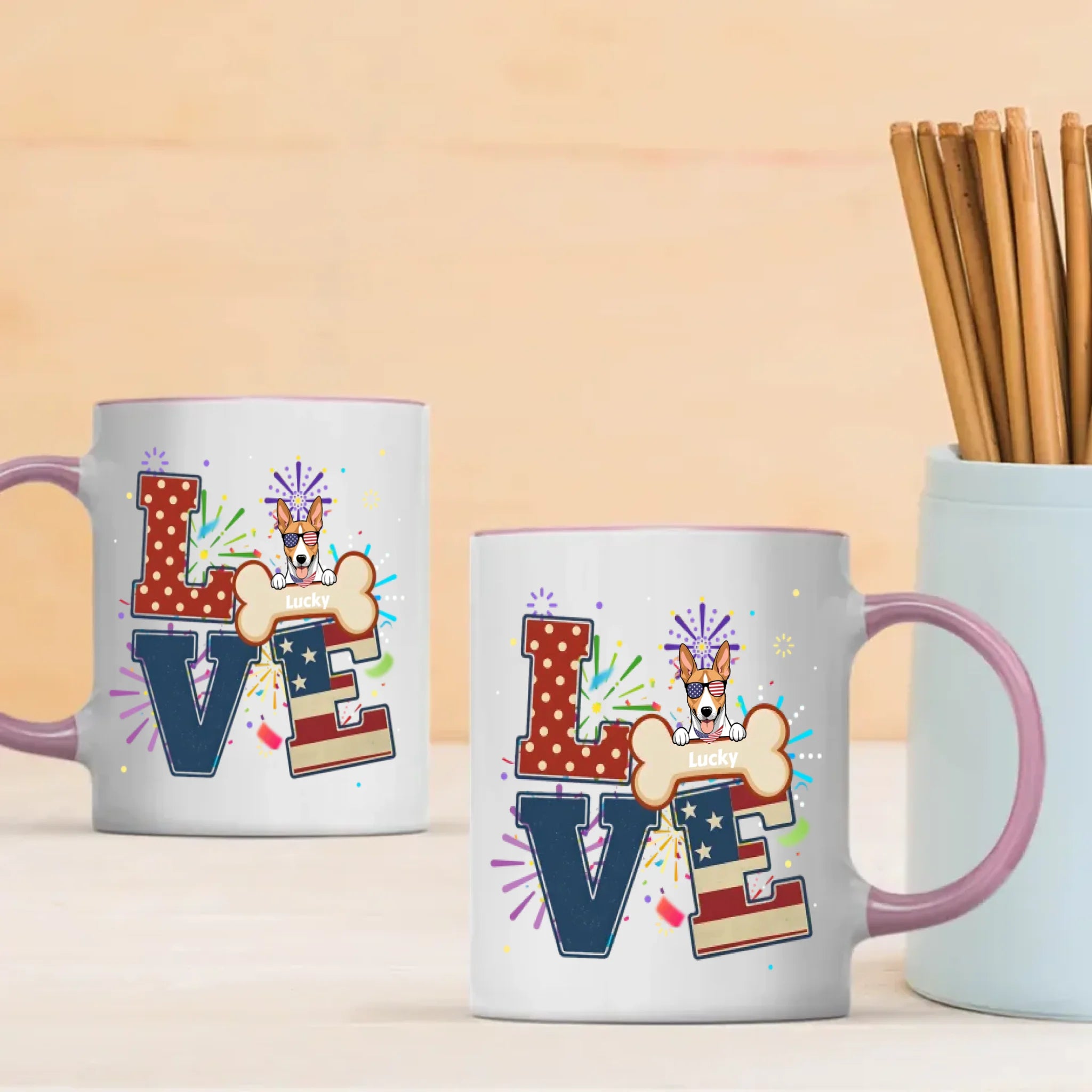 American Dog Lover Coffee Mug – Customizable Dog Design - 89Prints