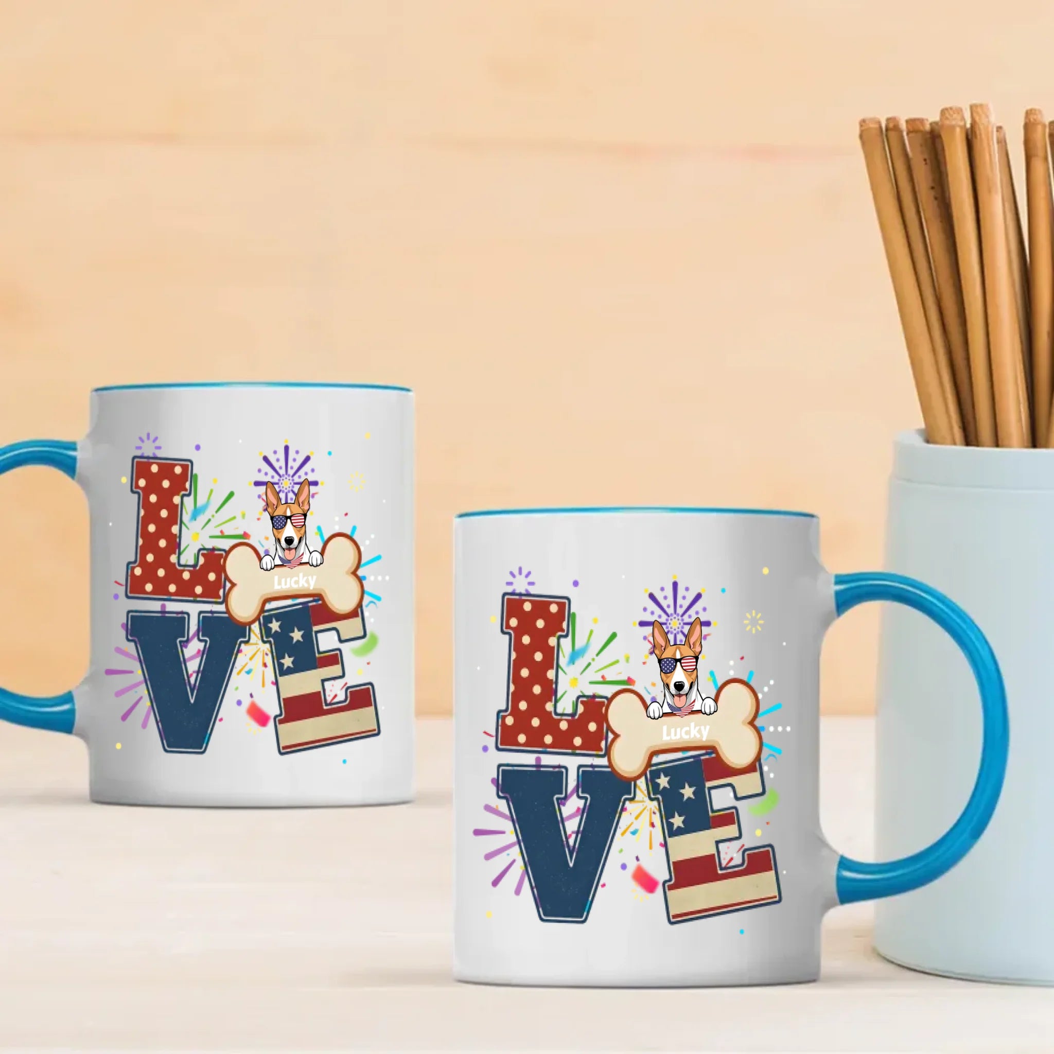 American Dog Lover Coffee Mug – Customizable Dog Design - 89Prints