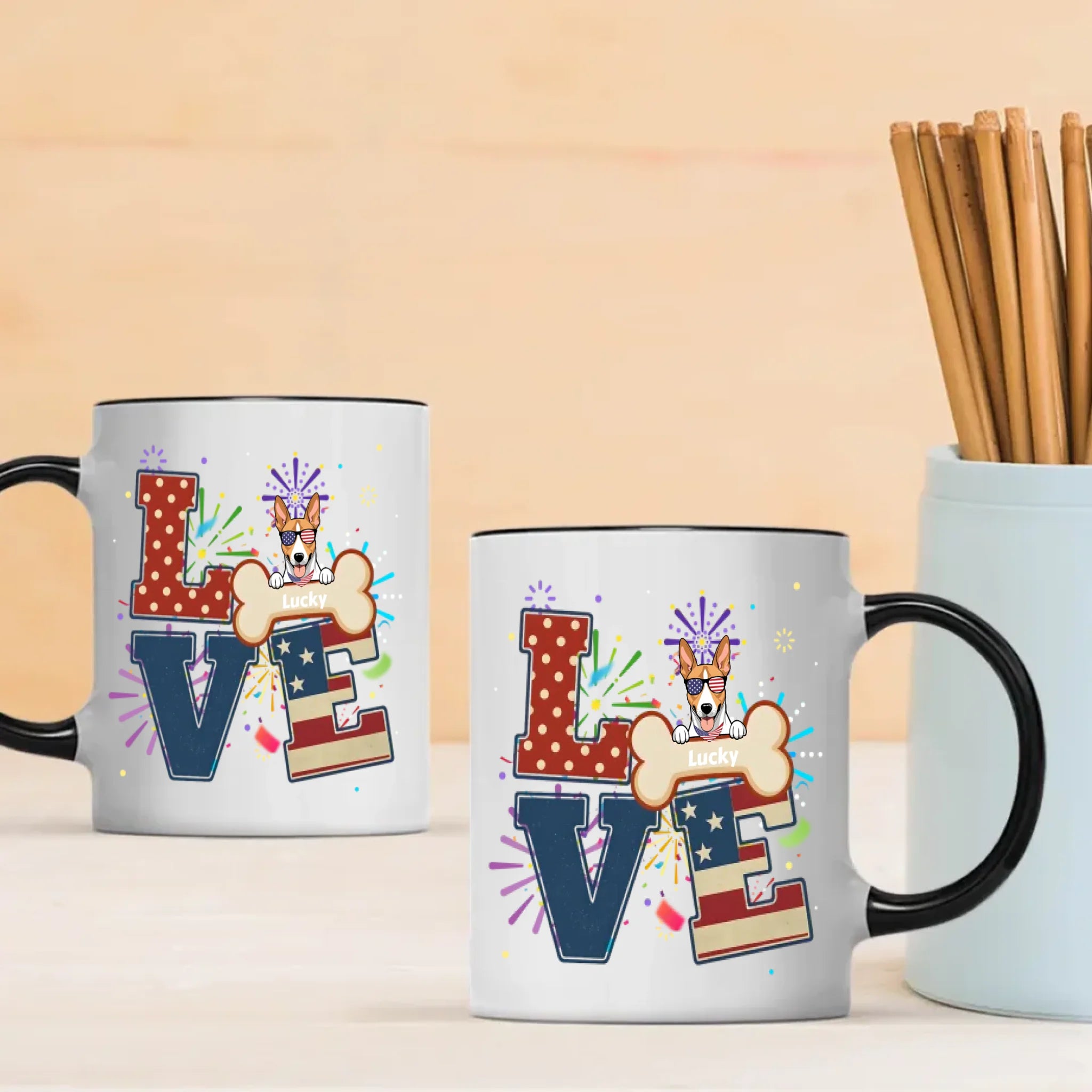 American Dog Lover Coffee Mug – Customizable Dog Design - 89Prints