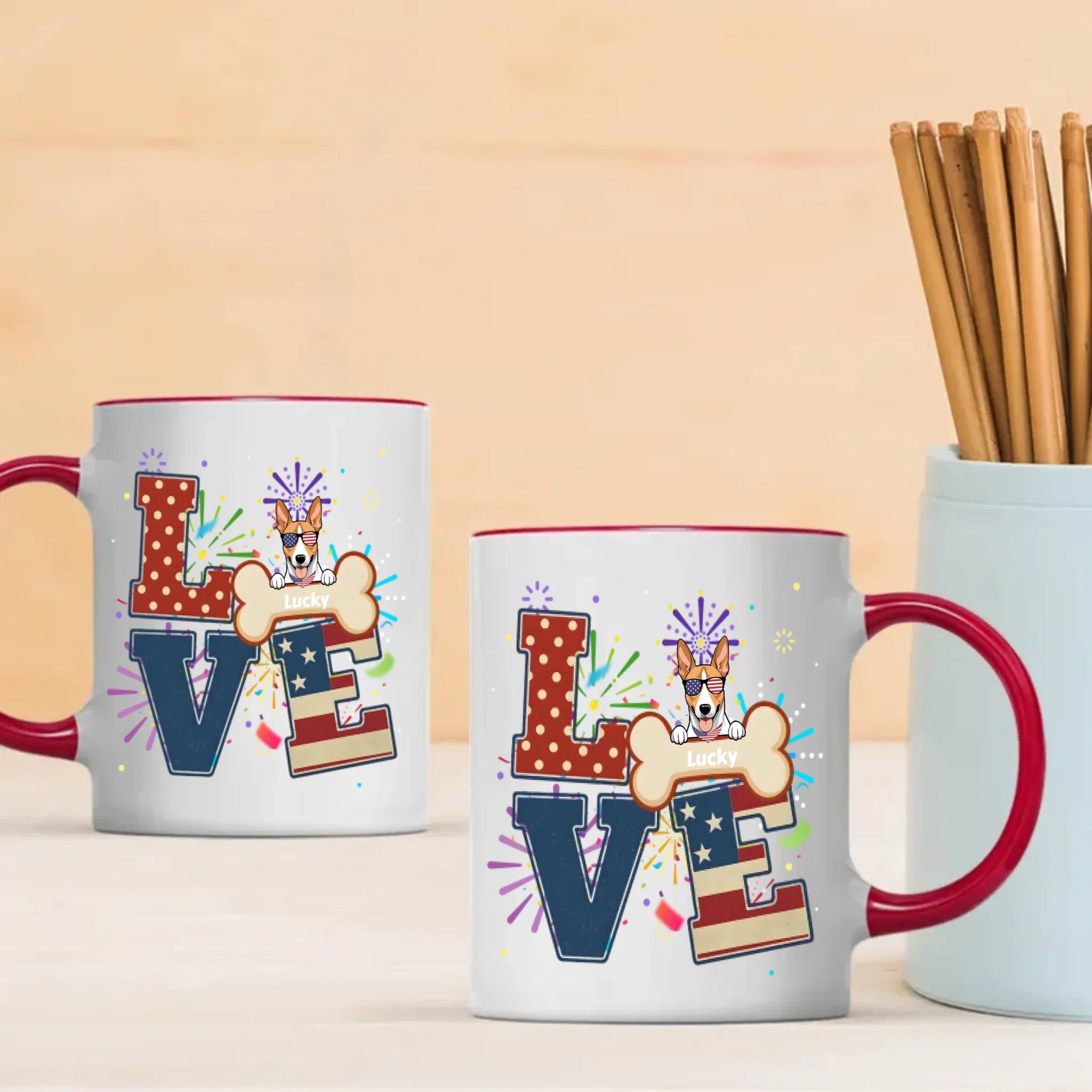 American Dog Lover Coffee Mug – Customizable Dog Design - 89Prints