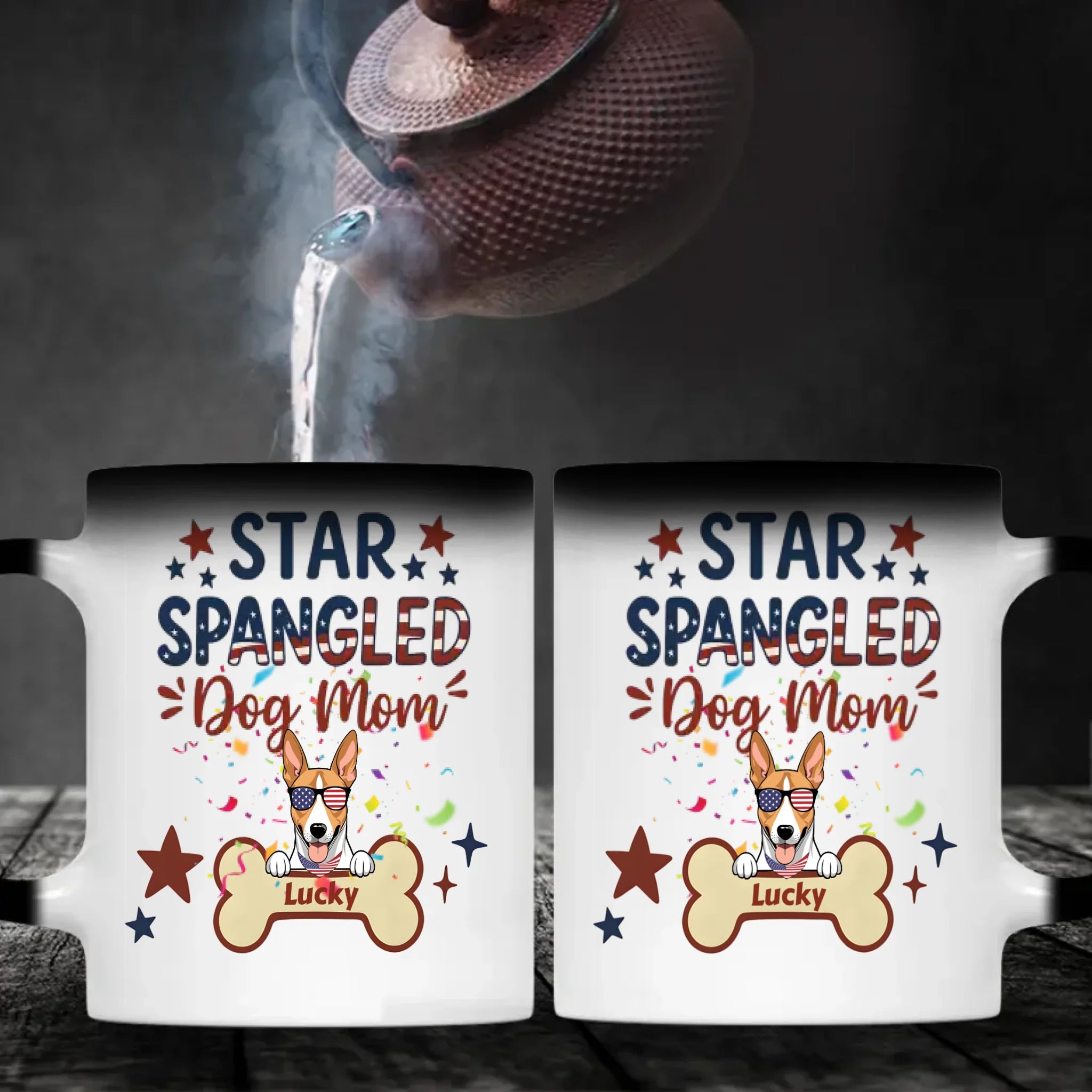 Dog Mom Gifts – Star Spangled Sunglasses Dog Mug for Patriotic Moms - 89Prints