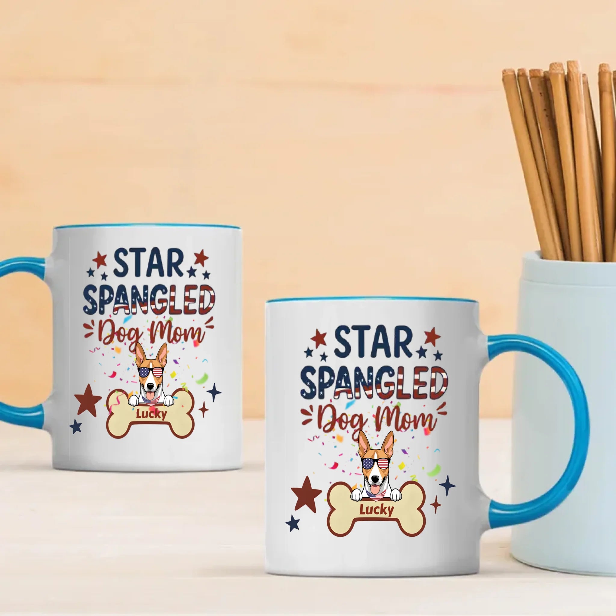 Dog Mom Gifts – Star Spangled Sunglasses Dog Mug for Patriotic Moms - 89Prints