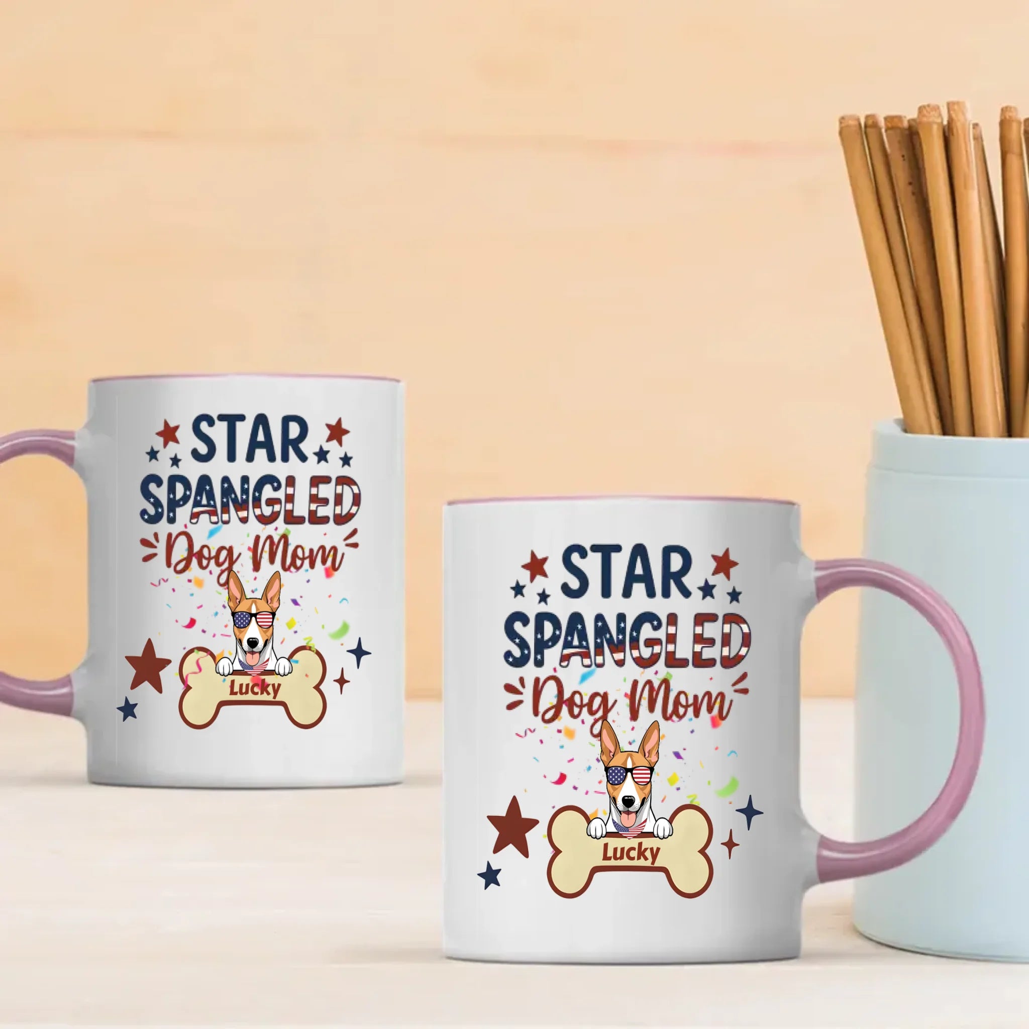 Dog Mom Gifts – Star Spangled Sunglasses Dog Mug for Patriotic Moms - 89Prints
