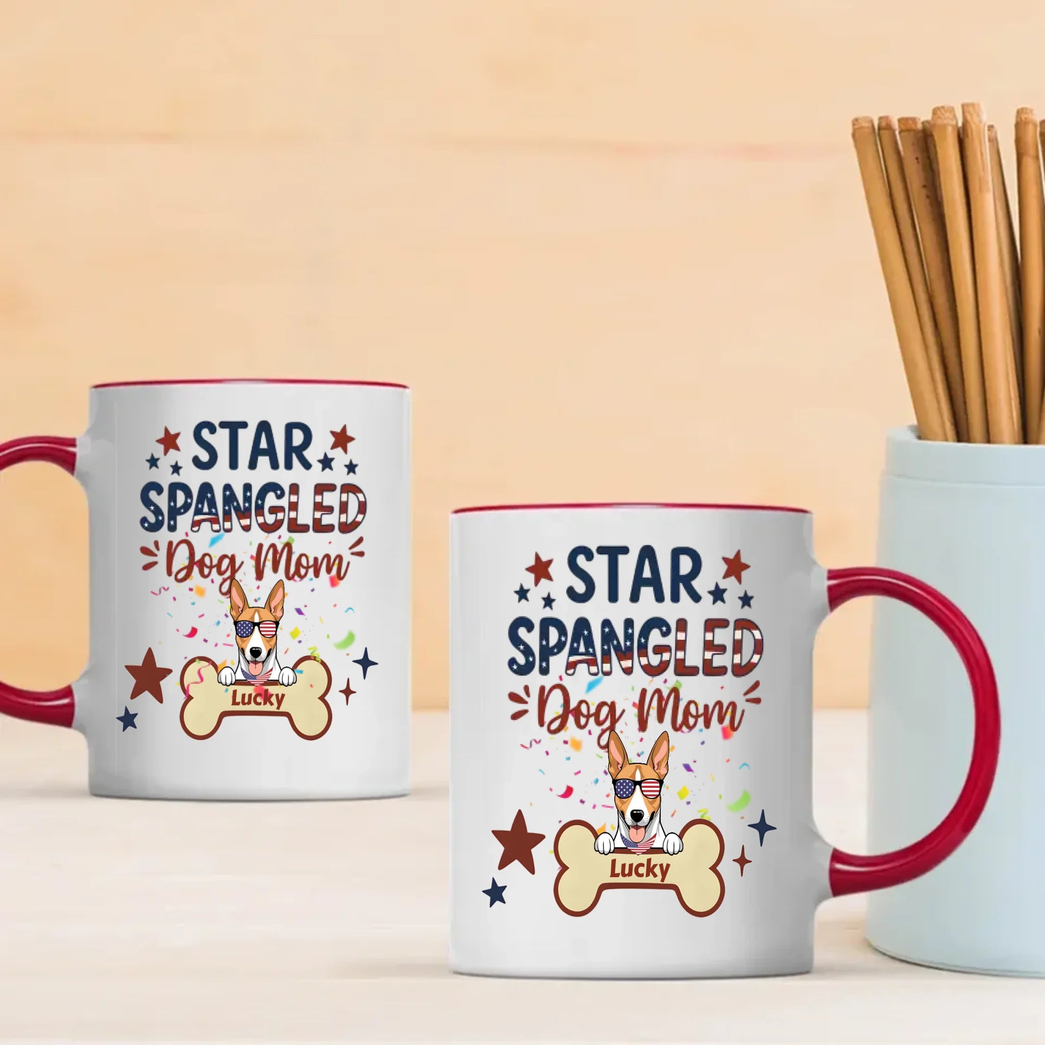 Dog Mom Gifts – Star Spangled Sunglasses Dog Mug for Patriotic Moms - 89Prints