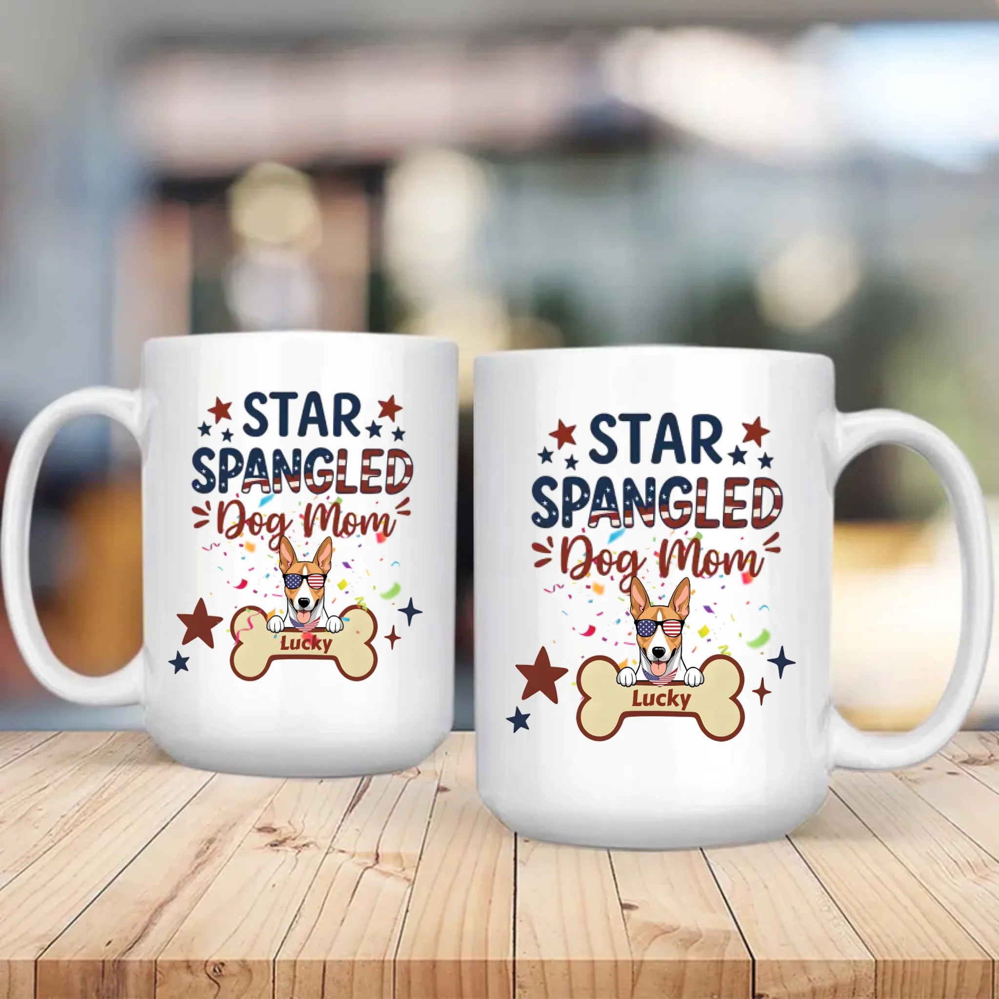 Dog Mom Gifts – Star Spangled Sunglasses Dog Mug for Patriotic Moms - 89Prints