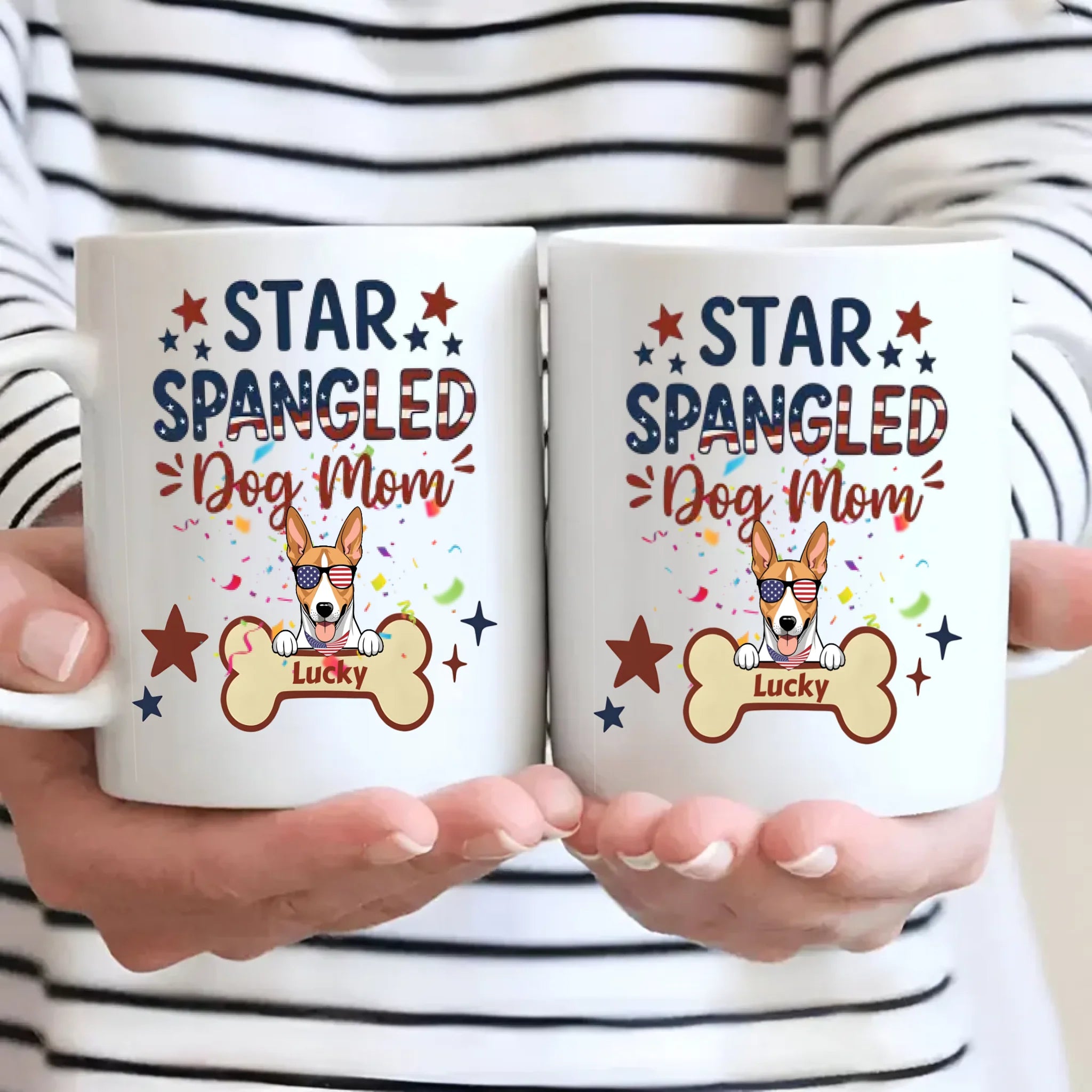 Dog Mom Gifts – Star Spangled Sunglasses Dog Mug for Patriotic Moms - 89Prints
