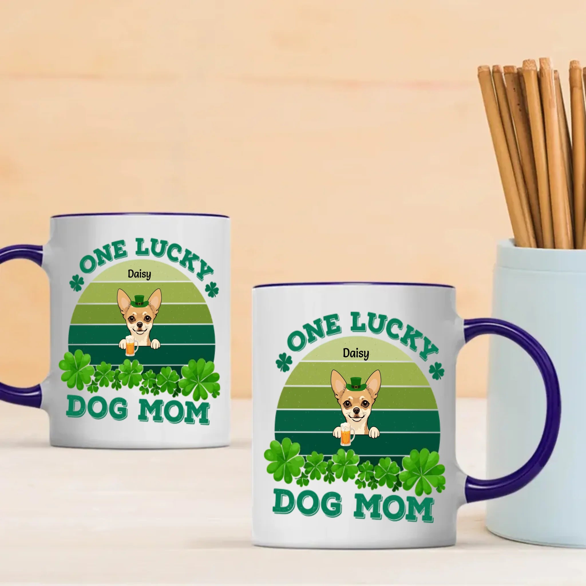 St. Patrick’s Day Custom Pet Mug for Dog Moms – Personalized Rainbow Gift - 89Prints