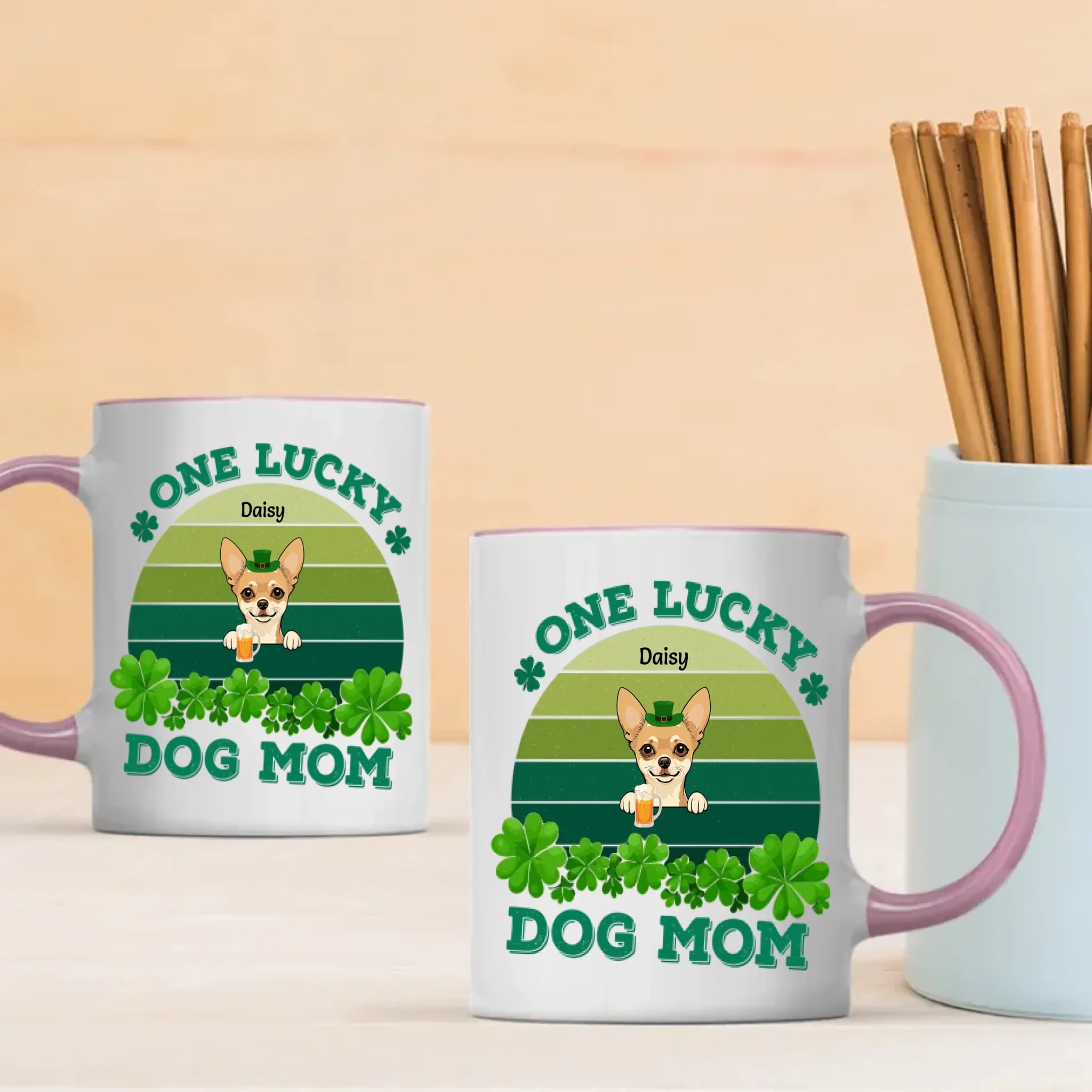 St. Patrick’s Day Custom Pet Mug for Dog Moms – Personalized Rainbow Gift - 89Prints