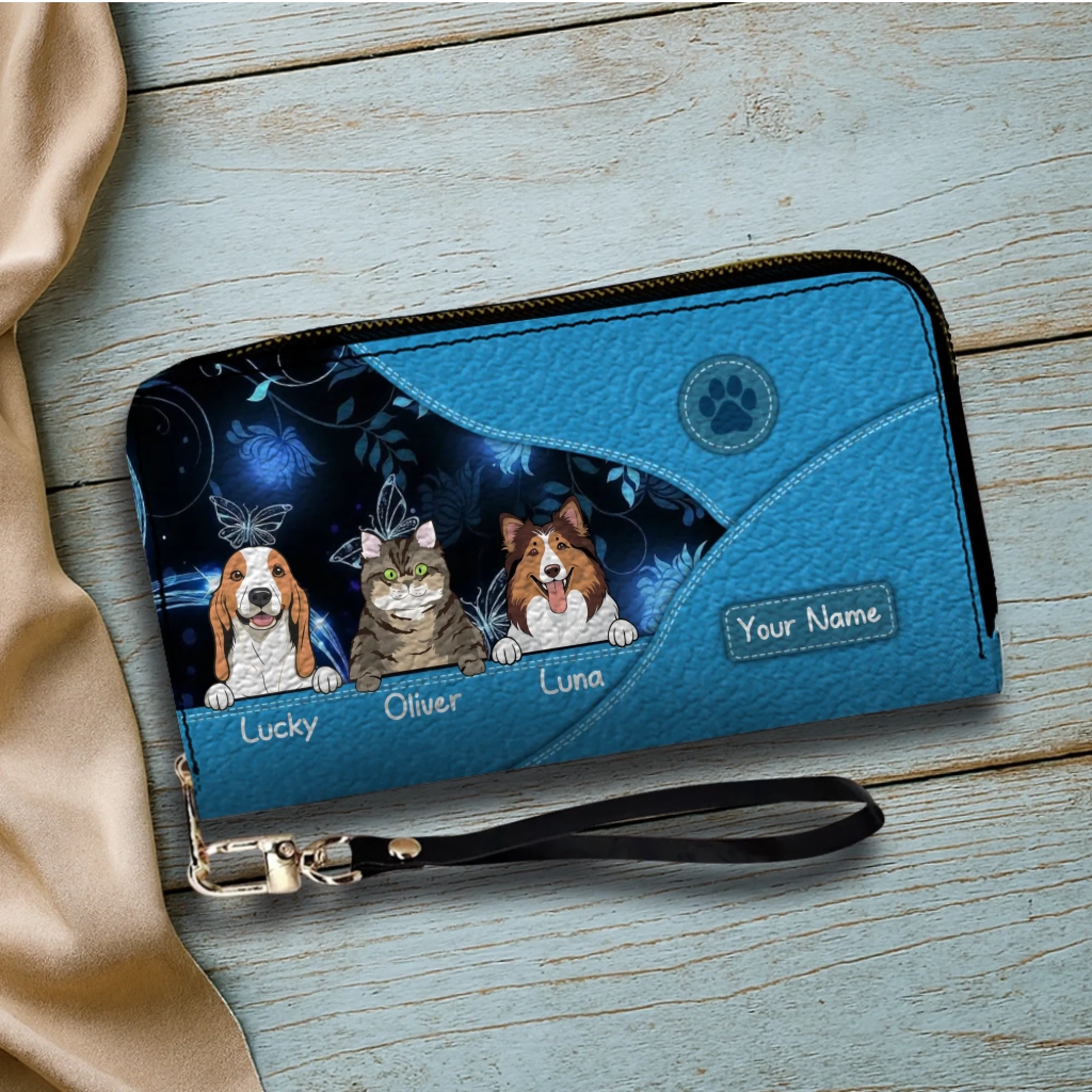 Customized Pet Wallet – Select Text, Color & Pet Count | 89Prints