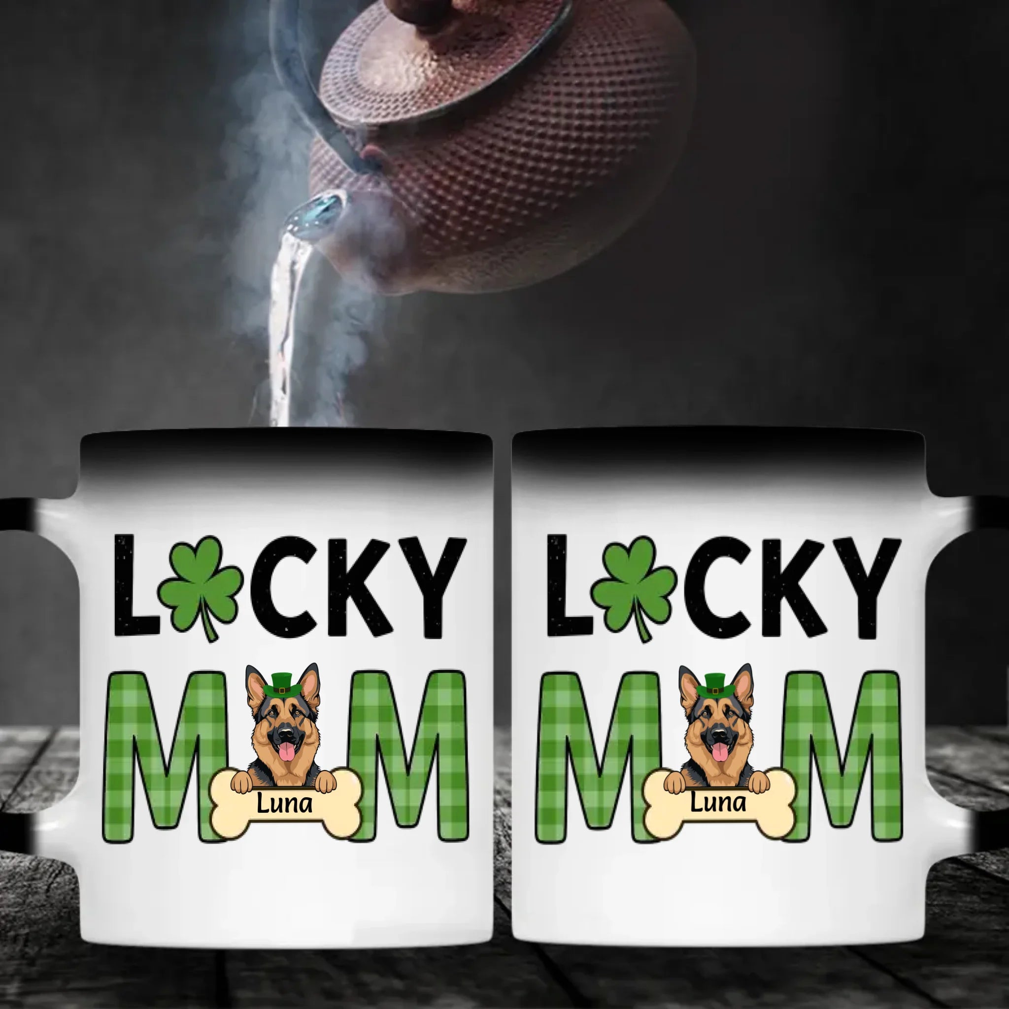 Lucky Pet Mom Custom Mug – Personalized Dog & Cat Names for St. Patrick’s Day - 89Prints