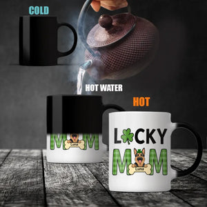 Lucky Pet Mom Custom Mug – Personalized Dog & Cat Names for St. Patrick’s Day - 89Prints