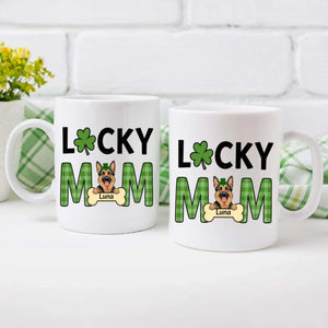 Lucky Pet Mom Custom Mug – Personalized Dog & Cat Names for St. Patrick’s Day - 89Prints