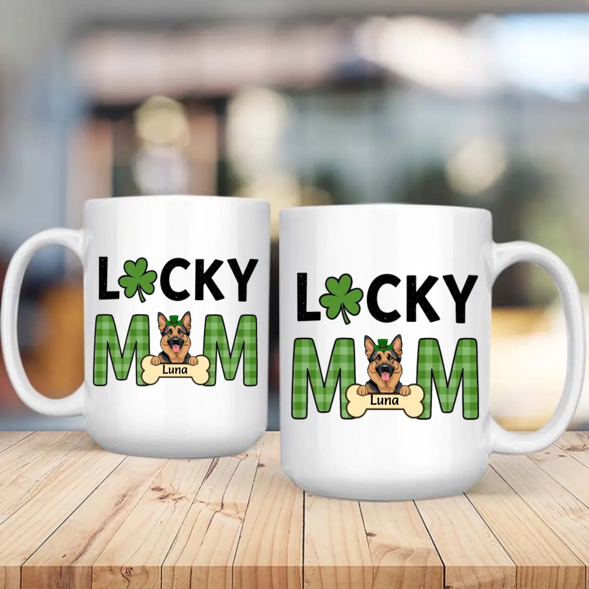 Lucky Pet Mom Custom Mug – Personalized Dog & Cat Names for St. Patrick’s Day - 89Prints