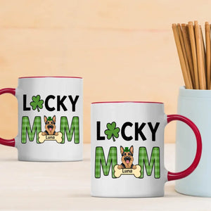 Lucky Pet Mom Custom Mug – Personalized Dog & Cat Names for St. Patrick’s Day - 89Prints