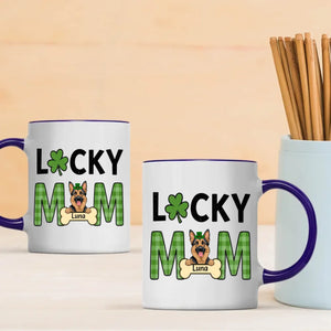 Lucky Pet Mom Custom Mug – Personalized Dog & Cat Names for St. Patrick’s Day - 89Prints