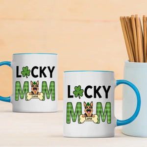 Lucky Pet Mom Custom Mug – Personalized Dog & Cat Names for St. Patrick’s Day - 89Prints