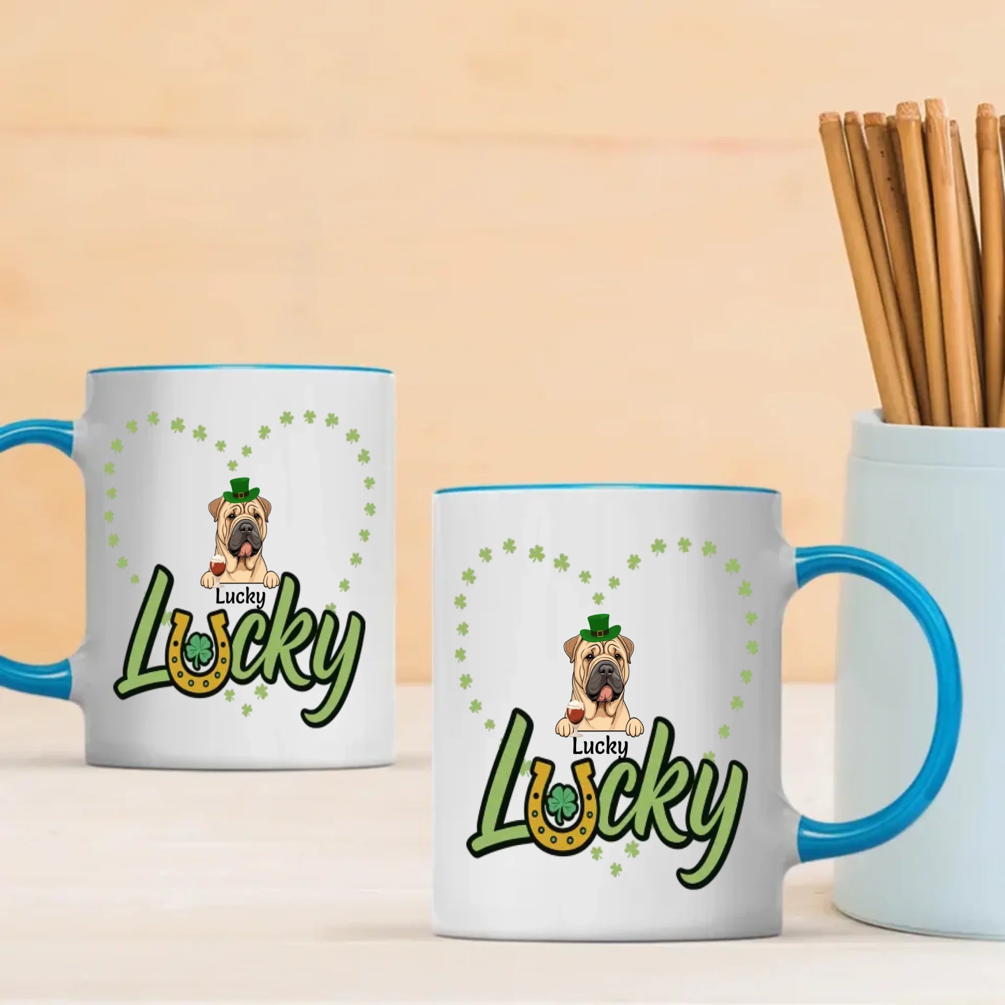 Lucky Shamrock Custom Pet Mug for St. Patrick’s Celebration – Personalized Gift - 89prints
