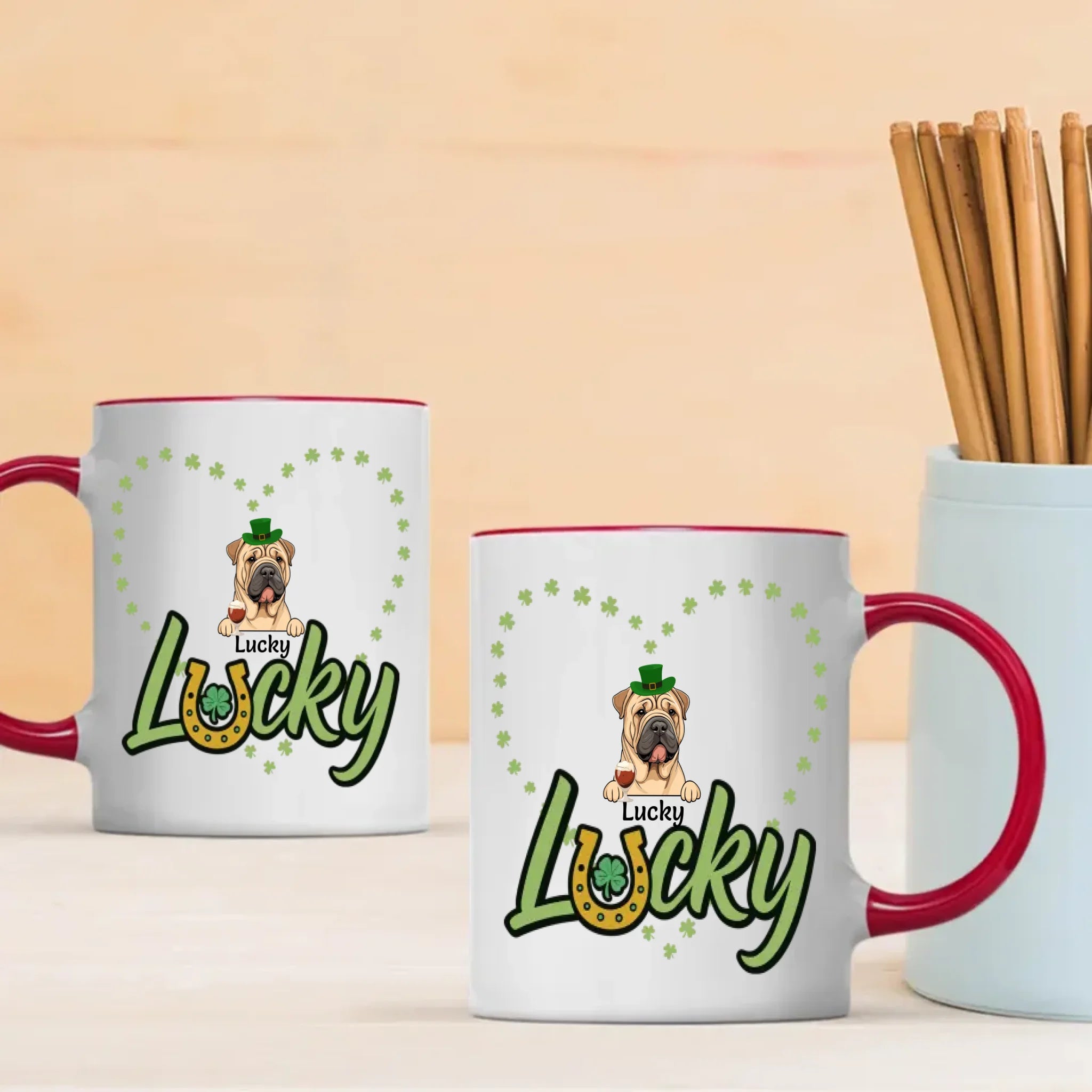 Lucky Shamrock Custom Pet Mug for St. Patrick’s Celebration – Personalized Gift - 89prints