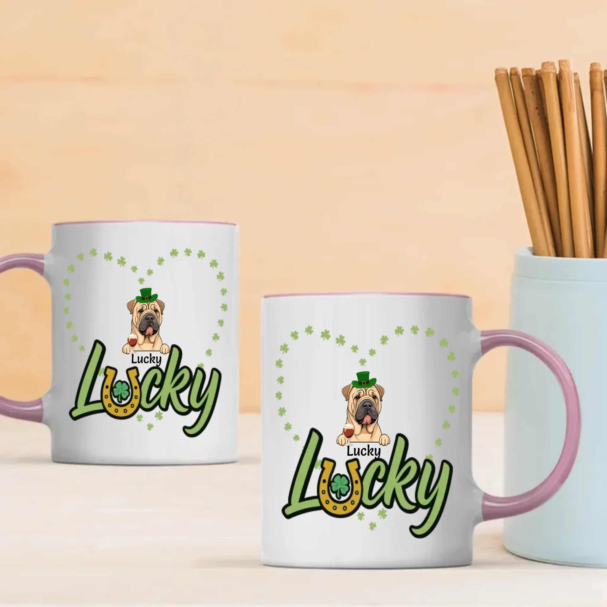 Lucky Shamrock Custom Pet Mug for St. Patrick’s Celebration – Personalized Gift - 89prints