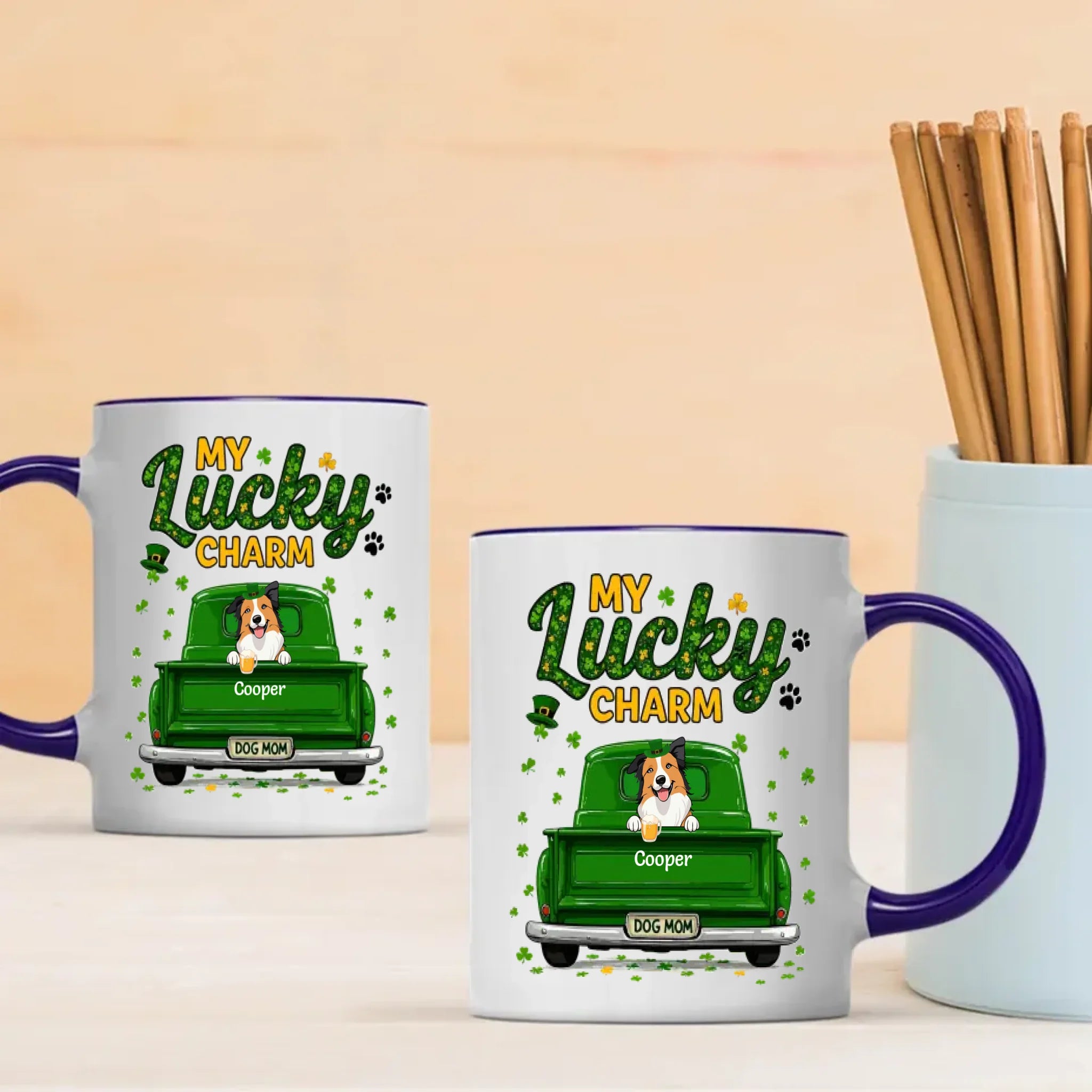 Personalized Shamrock Pet Mug for a Lucky & Happy St. Patrick’s Celebration - 89Prints