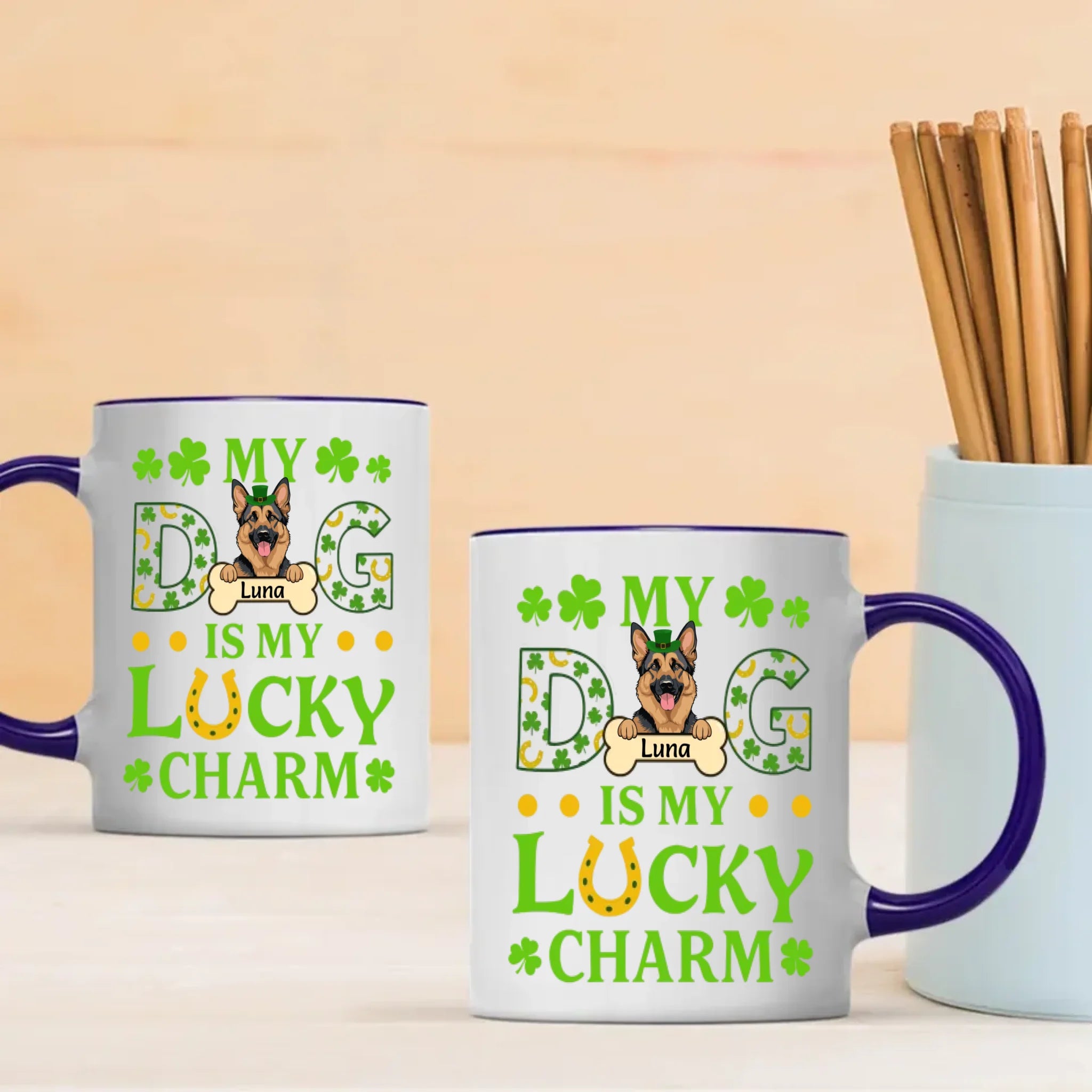 Personalized St. Patrick’s Mug – My Dog Is My Lucky Charm Celebration - 89Prints