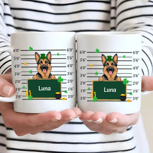 Custom St. Patrick’s Day Dog Mug – Leprechaun Dog with Shamrocks & Gold - 89Prints