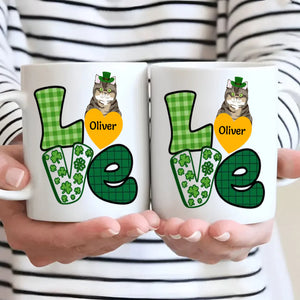 St. Patrick’s Day Custom Dog & Cat Mug – Personalized Shamrock Pet Name Gift – 89Prints