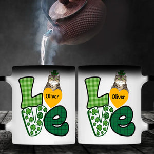 St. Patrick’s Day Custom Dog & Cat Mug – Personalized Shamrock Pet Name Gift – 89Prints