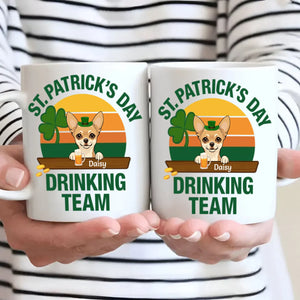 St. Patrick’s Day Drinking Team Dog Mug – Custom Leprechaun Dog Design - 89Prints