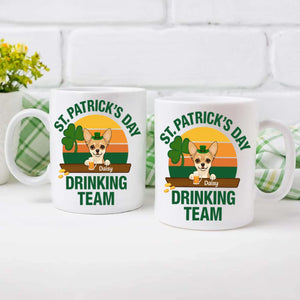 St. Patrick’s Day Drinking Team Dog Mug – Custom Leprechaun Dog Design - 89Prints