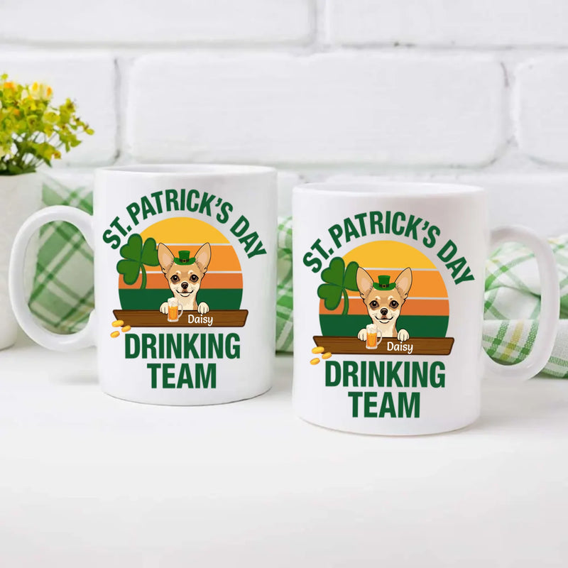 St. Patrick’s Day Drinking Team Dog Mug – Custom Leprechaun Dog Design - 89Prints